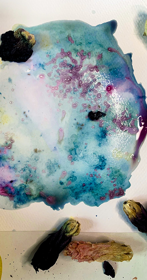 Round shape of botanical inks